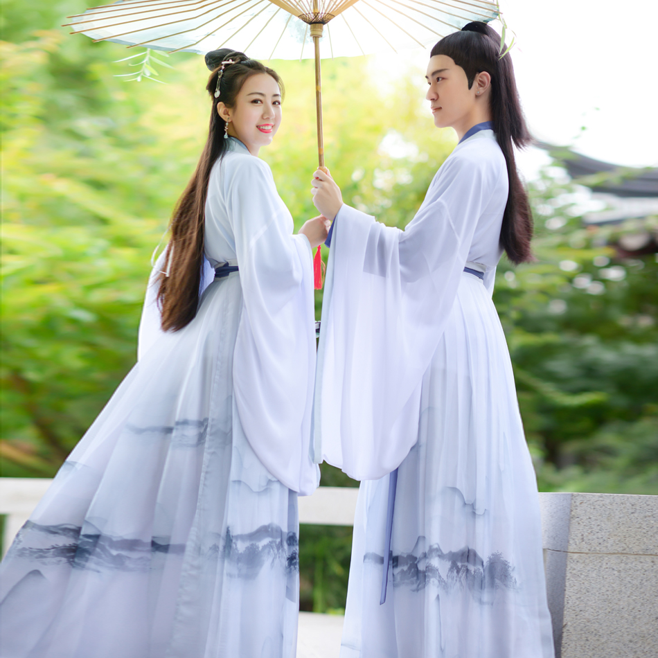 汉服女装襦裙大袖衫[相思引]八魏晋风浅交领仙飘逸情侣