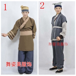 古代平民傢丁茶館小二服裝古裝百姓衣服僕人奴纔漁夫農夫演齣服男