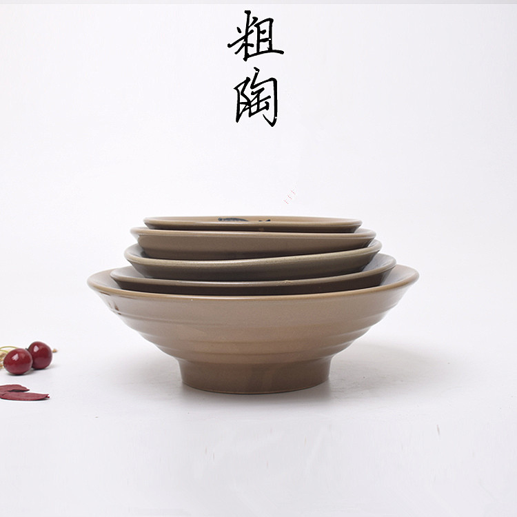 陶瓷碗土陶碗米飯碗湯碗陶瓷餐具套裝古代碗公鷄碗仿古粗陶碗