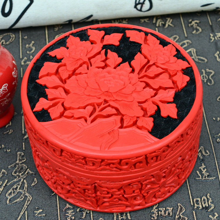 雕漆剔红大盒古典宫廷中国传统首饰盒古装戏道具佛珠盒收纳盒