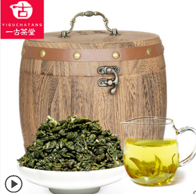 碧螺春2017新茶 雲南碧螺春 緑茶 茶葉 散裝500g 木桶禮盒裝醇香